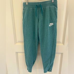Turquoise Nike sweatpants kids size L, EUC
